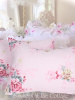 VINTAGE ROSES BELLA PINK BOUQUET FLORAL PILLOWCASES SHAMS - SET OF TWO